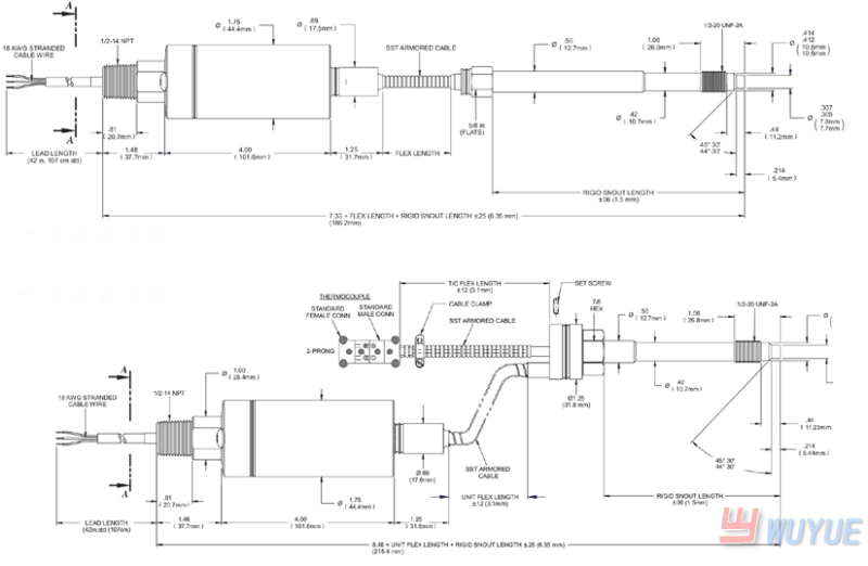 SPX2242高温熔体压力变送器(high temperature melt pressure transducer)